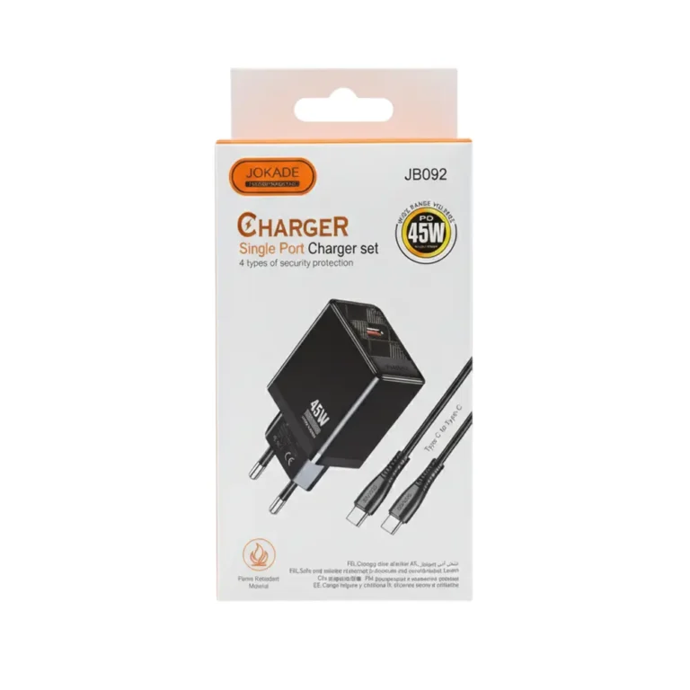شارژر سوپر فست JOKADE مدل JB092 – توان 45 وات PD + کابل Type-C