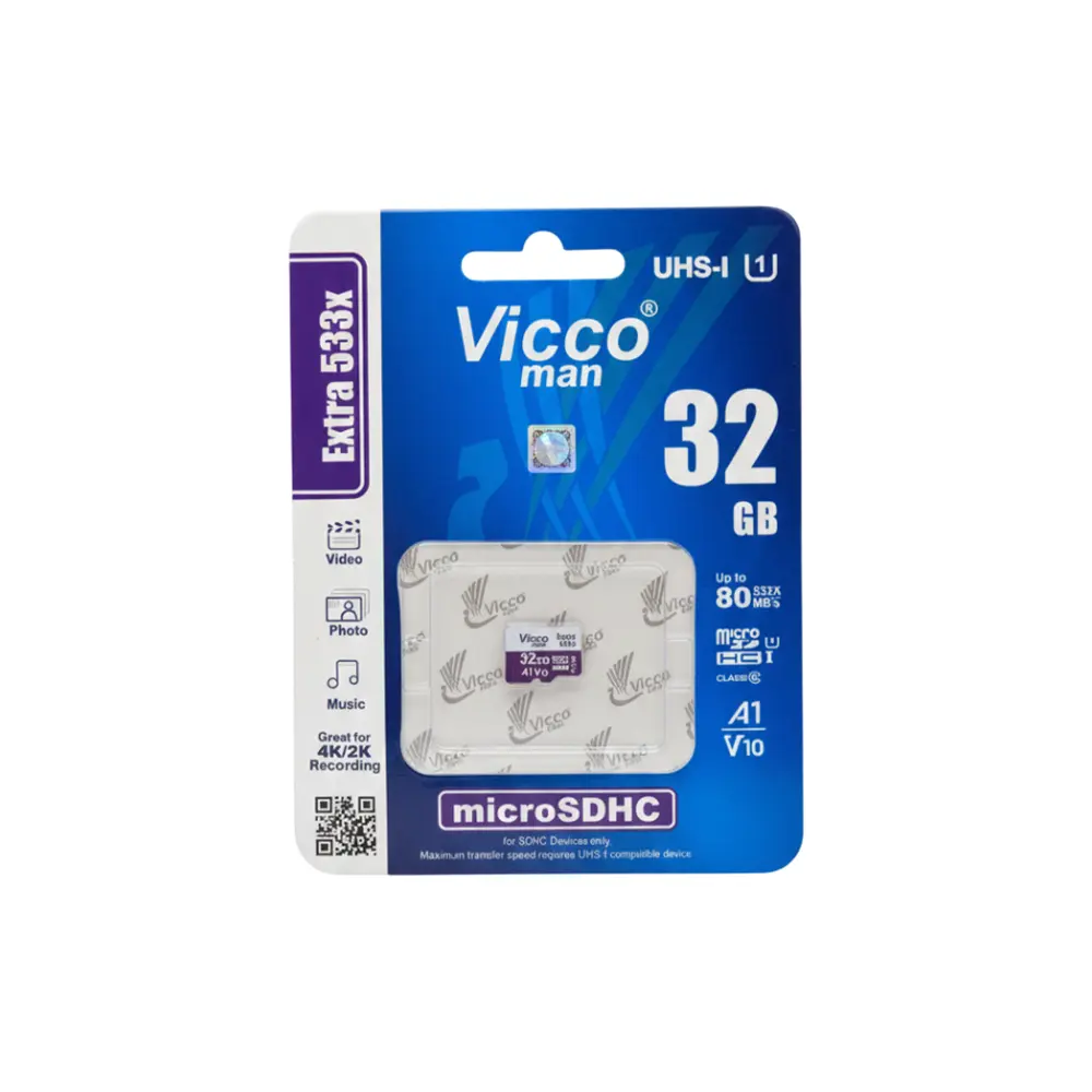کارت حافظه Vicco Man 32GB Extra 533X – کلاس 10 / UHS-I / A1 / V10 کارت حافظه Vicco Man 32GB Extra 533X – کلاس 10 / UHS-I / A1 / V10