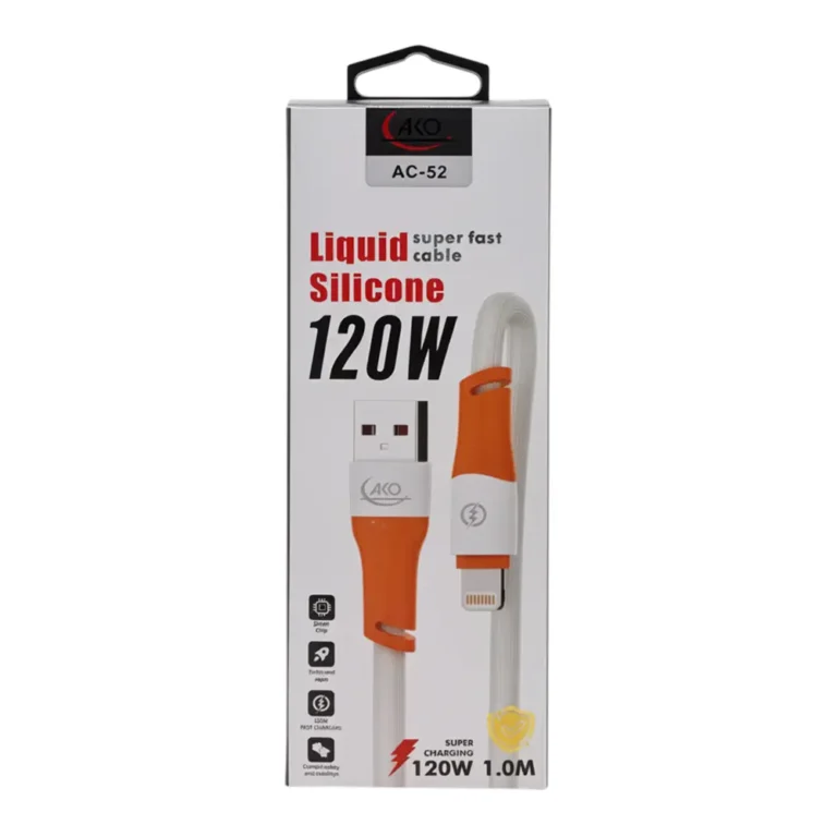 کابل تبدیل USB به Lightning سوپر فست شارژ آکو مدل AC-52