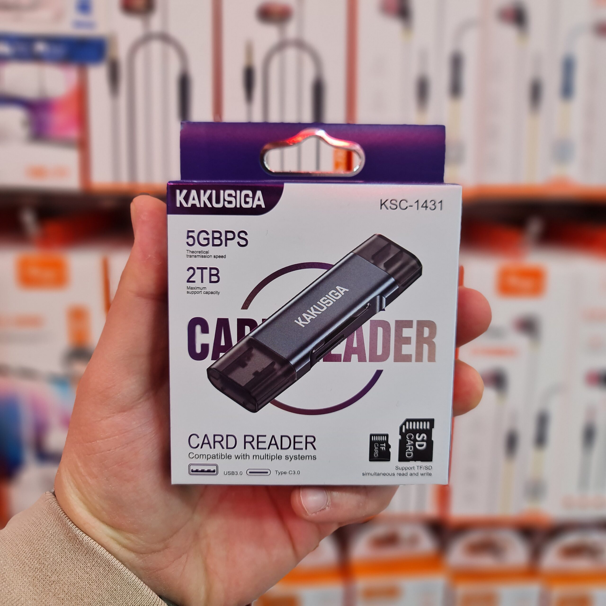 20260318_155058 کارتخوان حرفهای USB-C برند KAKUSIGA مدل KSC-1431 (دوکاره SD/TF) - Image 1