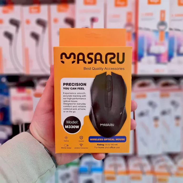 موس بی‌سیم MASARU مدل M330W دانگل USB – Plug & Play