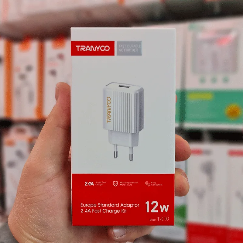 خرید و قیمت شارژر دیواری TRANYOO مدل T-C03 | شارژر دیواری فست ترانیو