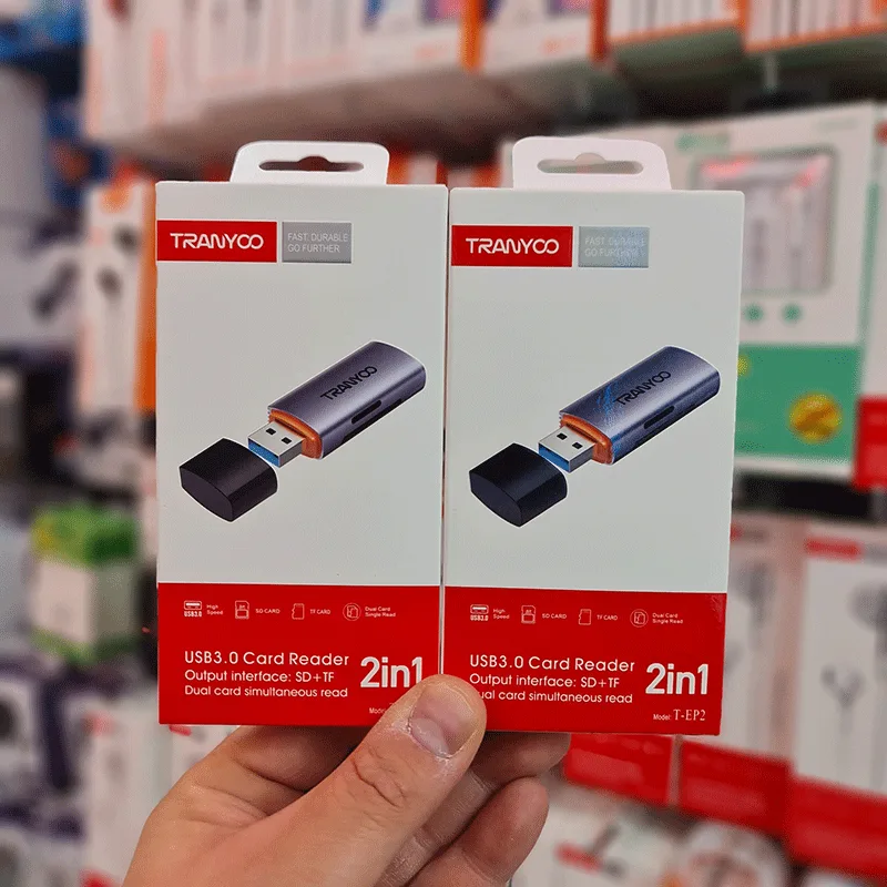کارت خوان USB3.0 ترانیو(TRANYOO) مدل T-EP2 (دوکاره SD/TF)